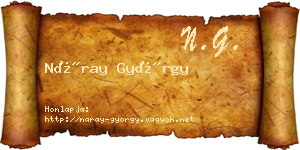 Náray György névjegykártya